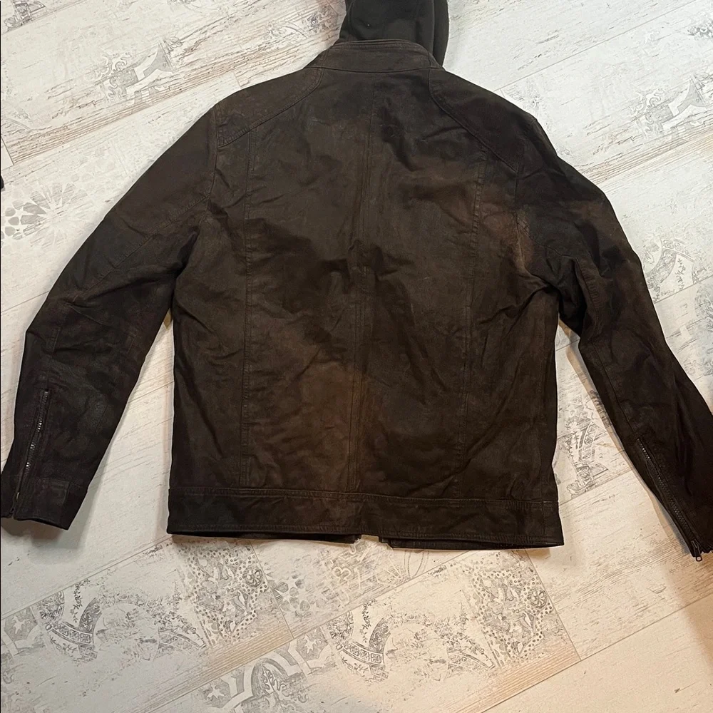 Black Rivet Brown Genuine Leather Jacket Size Medium